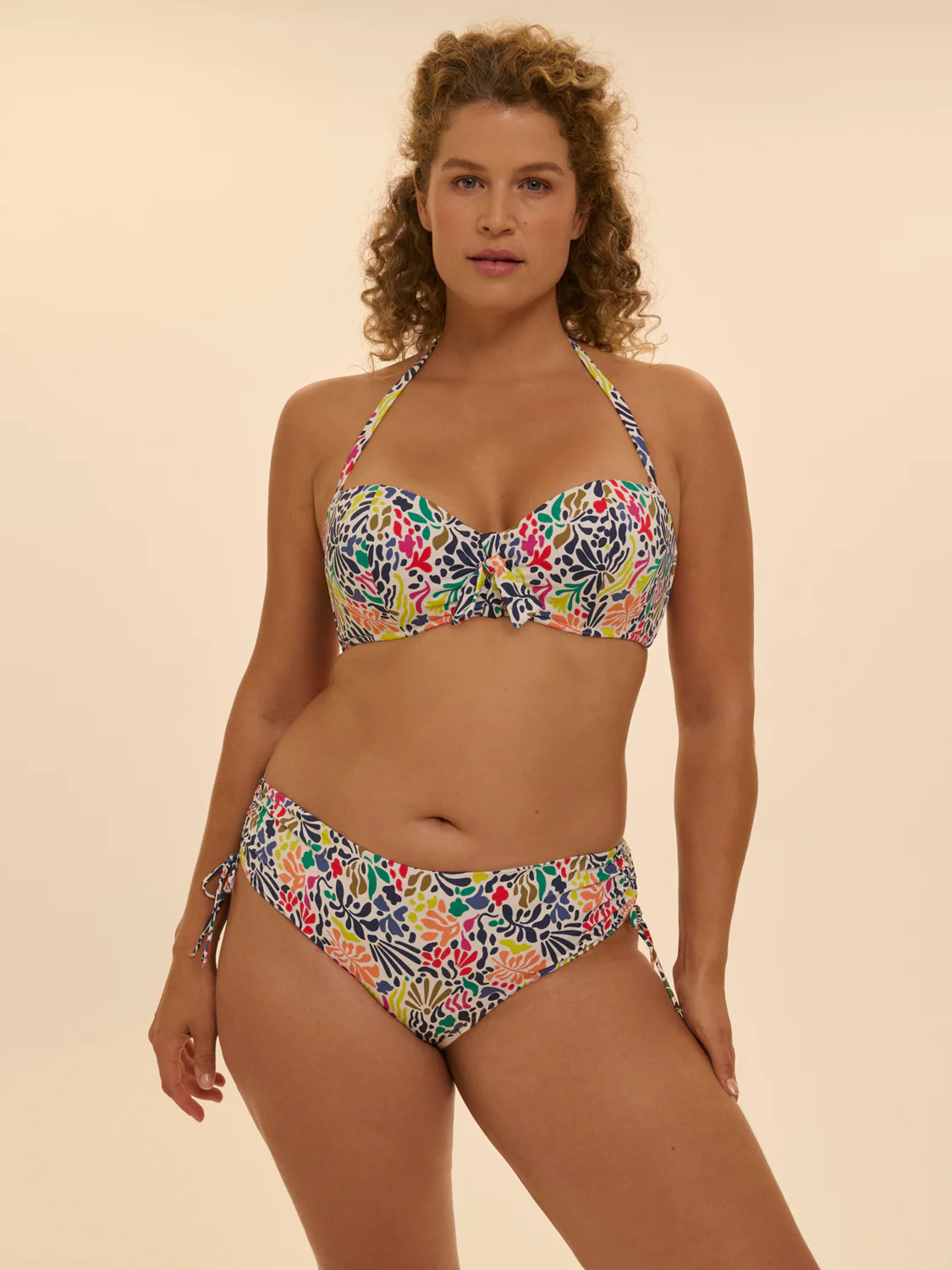 Culotte de bain taille haute - Imprimé tropico blanc - Image 11