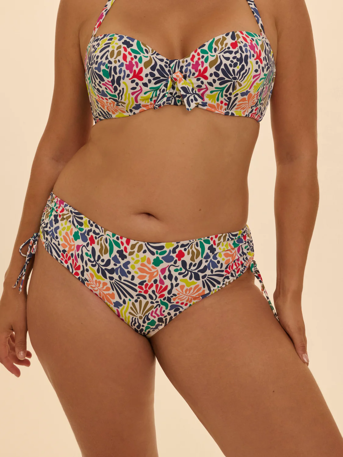 Culotte de bain taille haute - Imprimé tropico blanc - Image 8