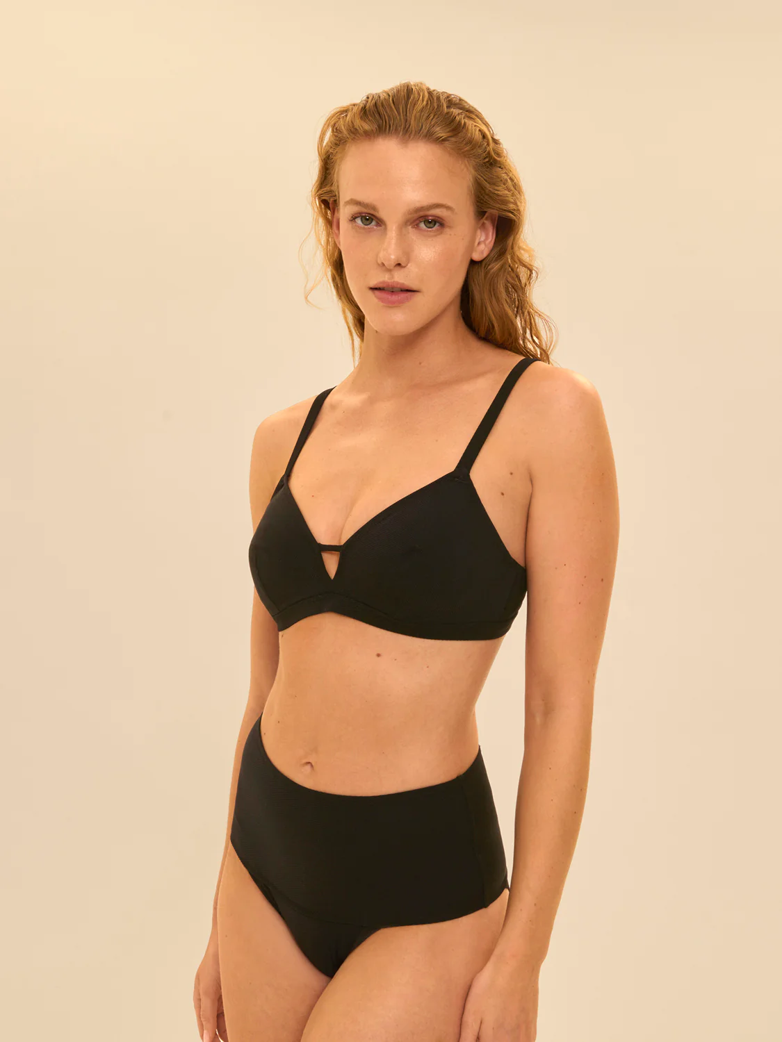 Culotte de bain taille haute - Noir - Image 3