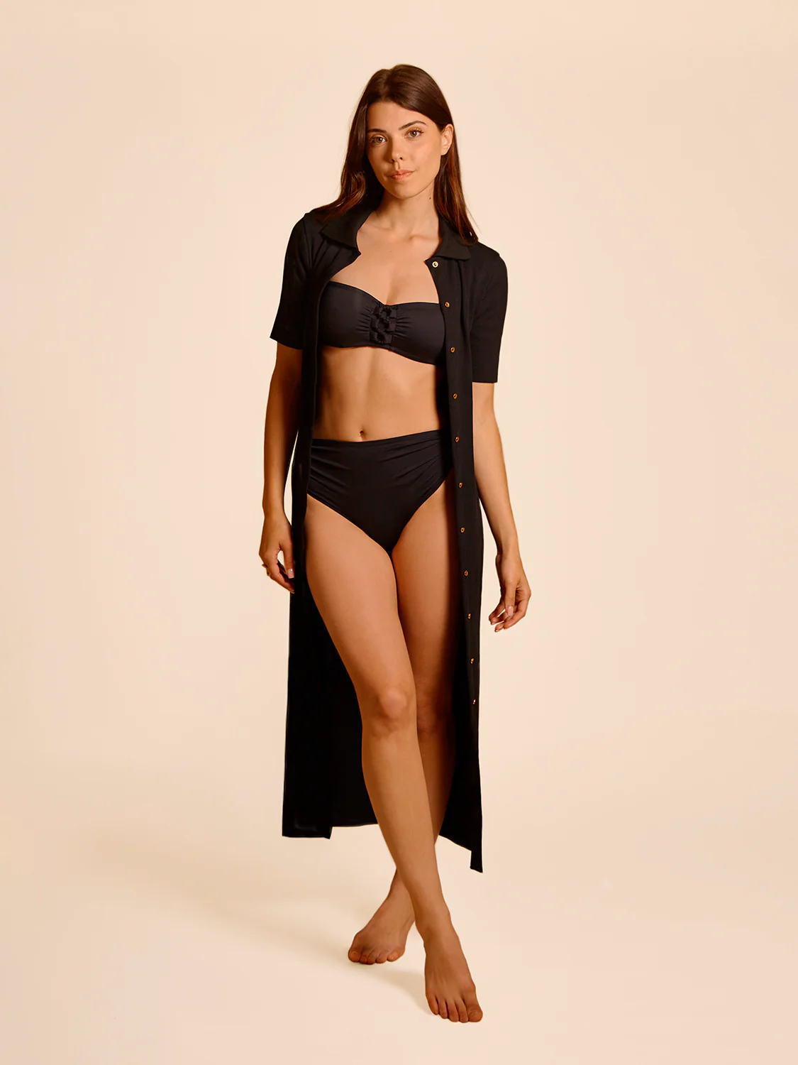 Robe longue - Noir - Image 4