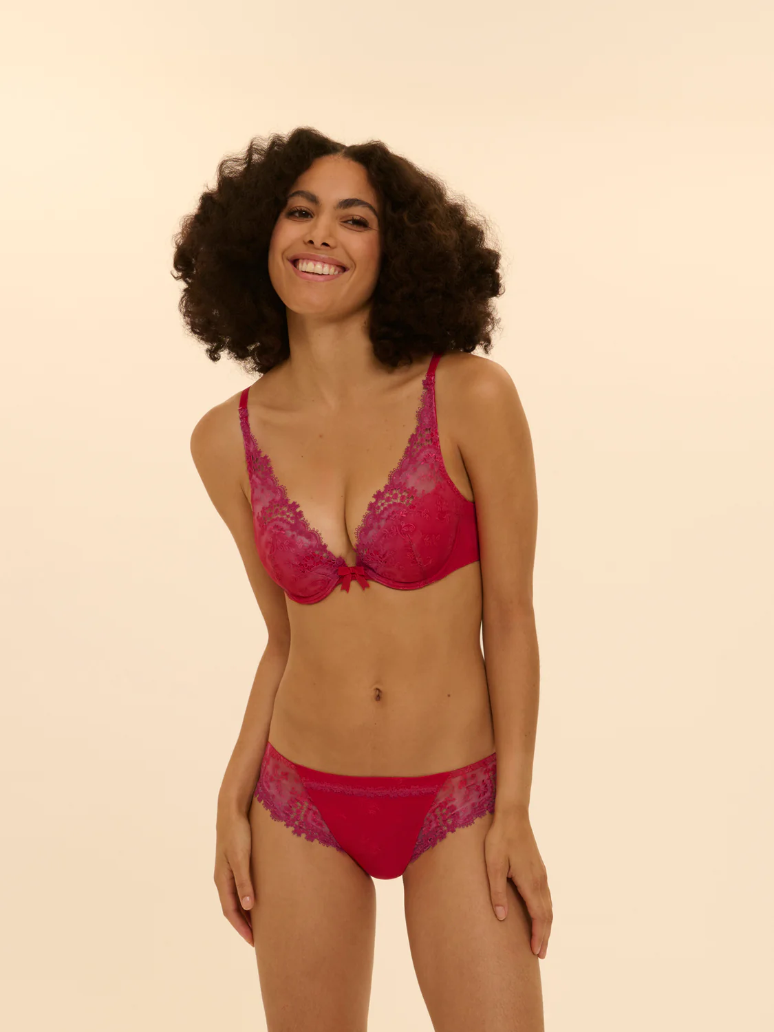 Soutien-gorge push-up décolleté plongeant - Rouge Rainbow - Image 4