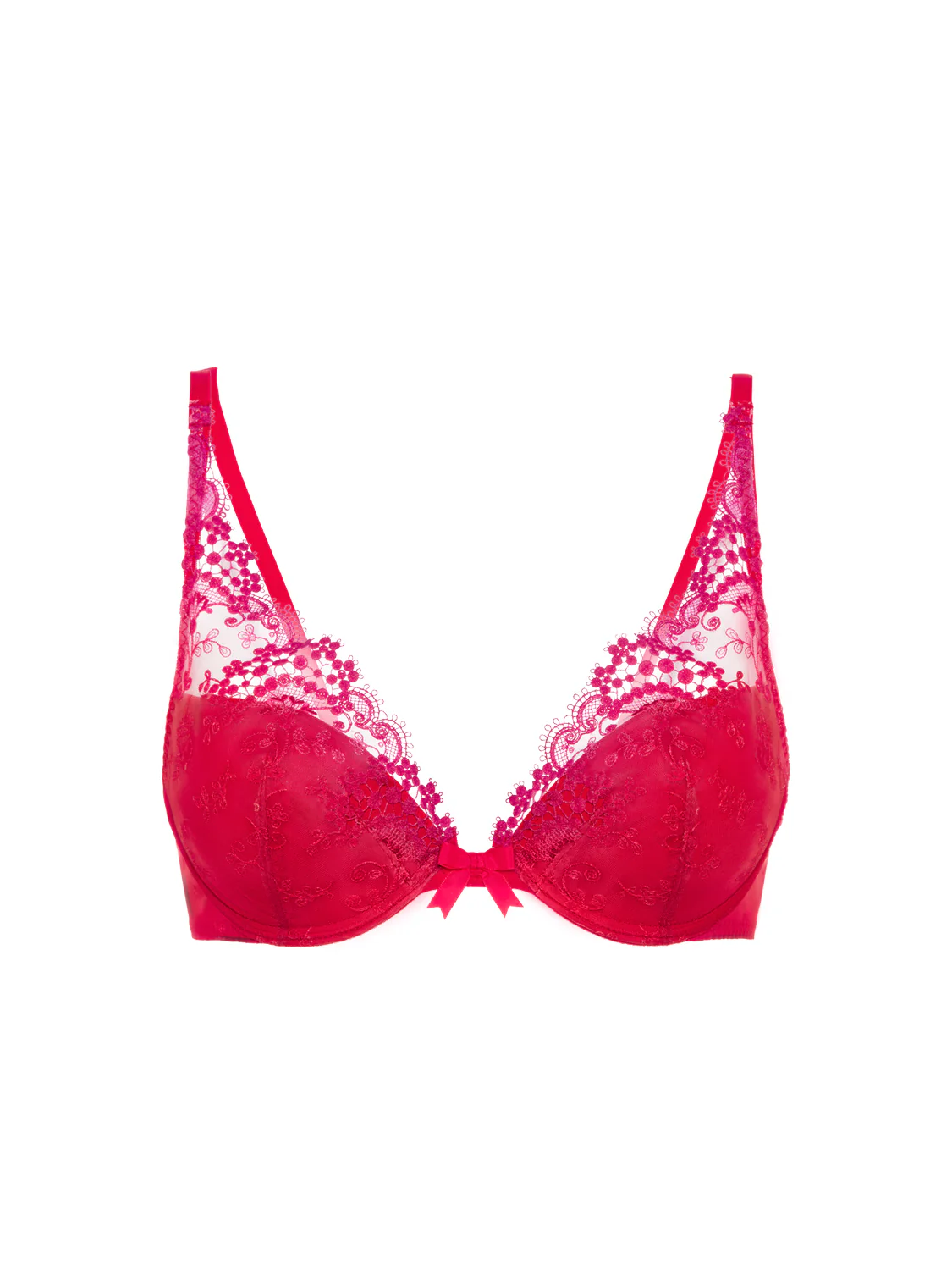Soutien-gorge push-up décolleté plongeant - Rouge Rainbow - Image 6